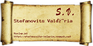 Stefanovits Valéria névjegykártya