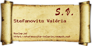 Stefanovits Valéria névjegykártya